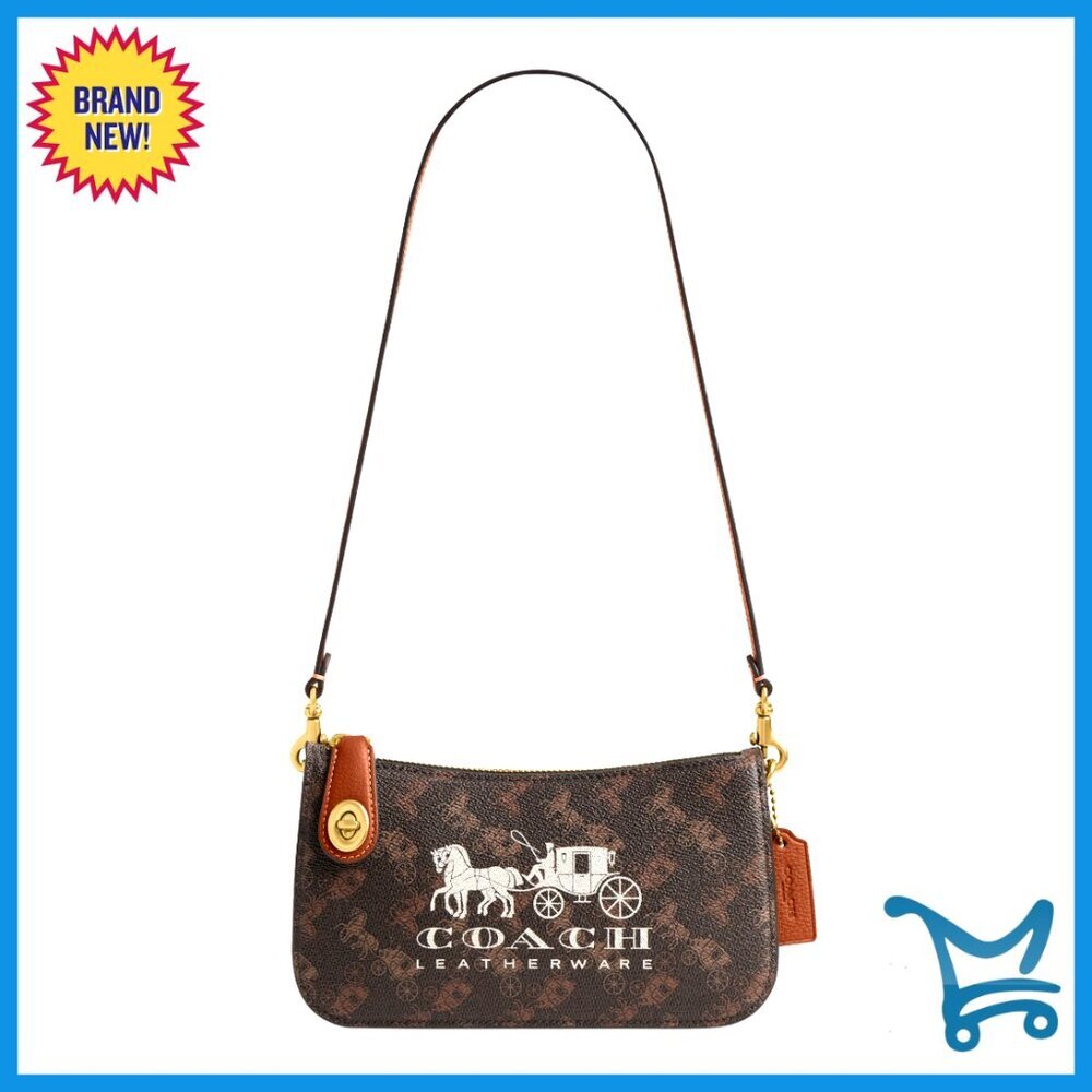 Patent Leather Shoulder Bag with Detachable Strap Turnlock Closure